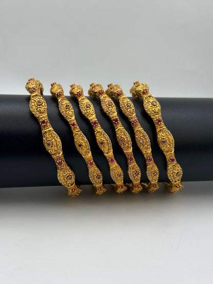 925 Silver Gold Plated Bangles-Sbg20