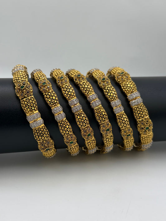 925 Silver Gold Plated Bangles-Sbg19