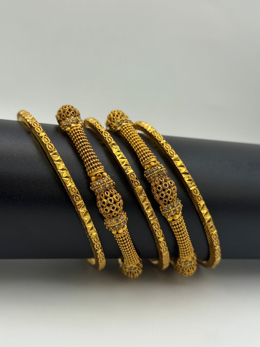 925 Silver Gold Plated Bangles-Sbg3