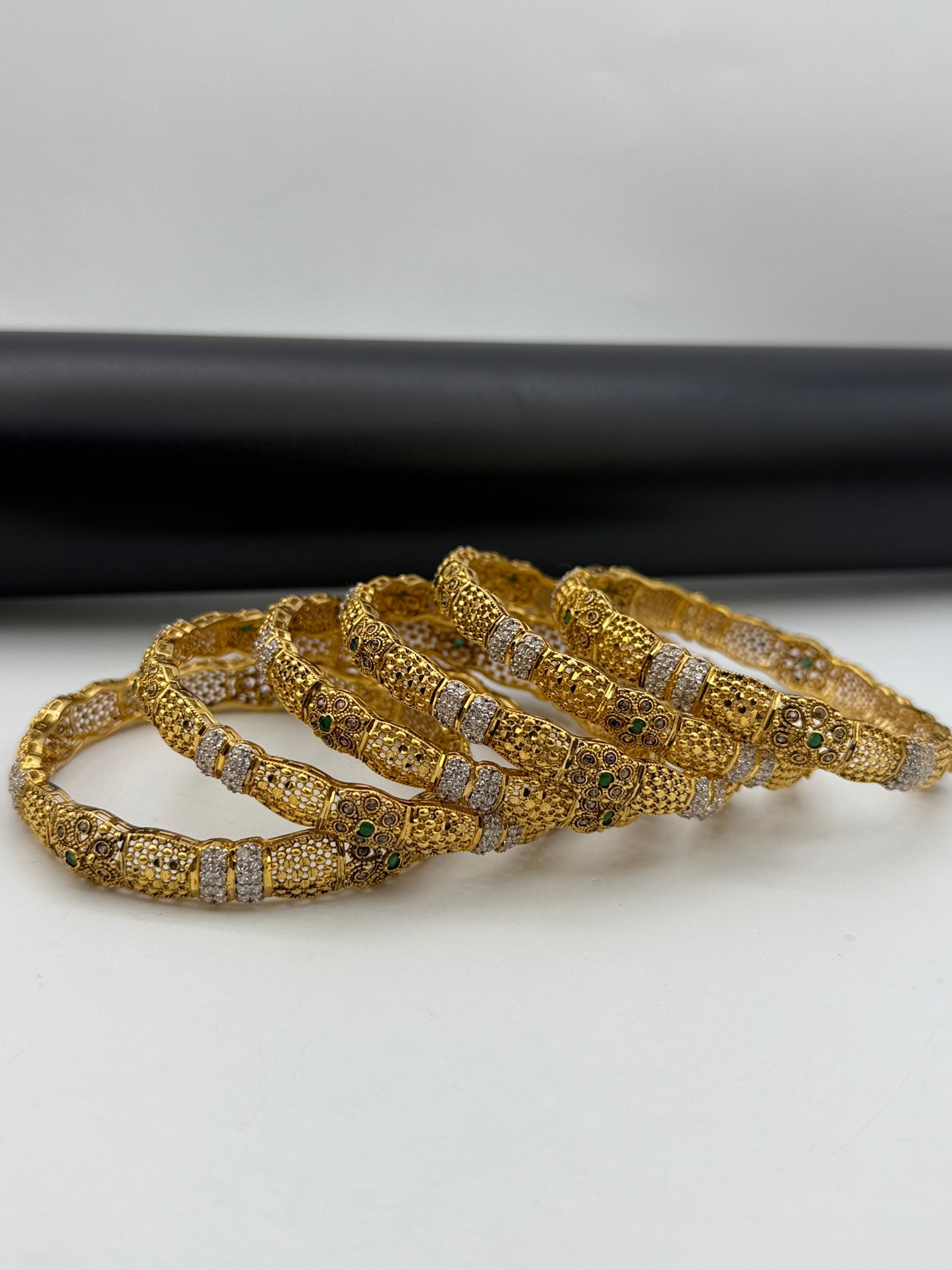 925 Silver Gold Plated Bangles-Sbg19