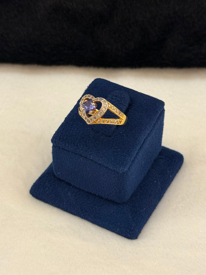 925 Silver GoldPlated Ring-Sr104