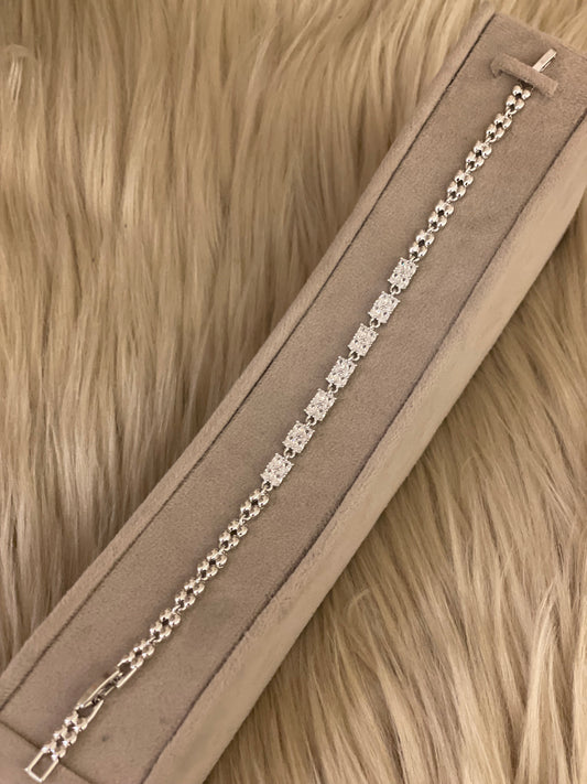 Rhodium Plated Bracelet-Bs73