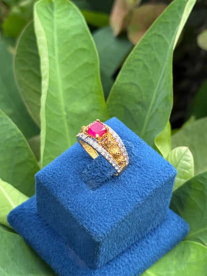 925 Silver GoldPlated Ring-Sr170