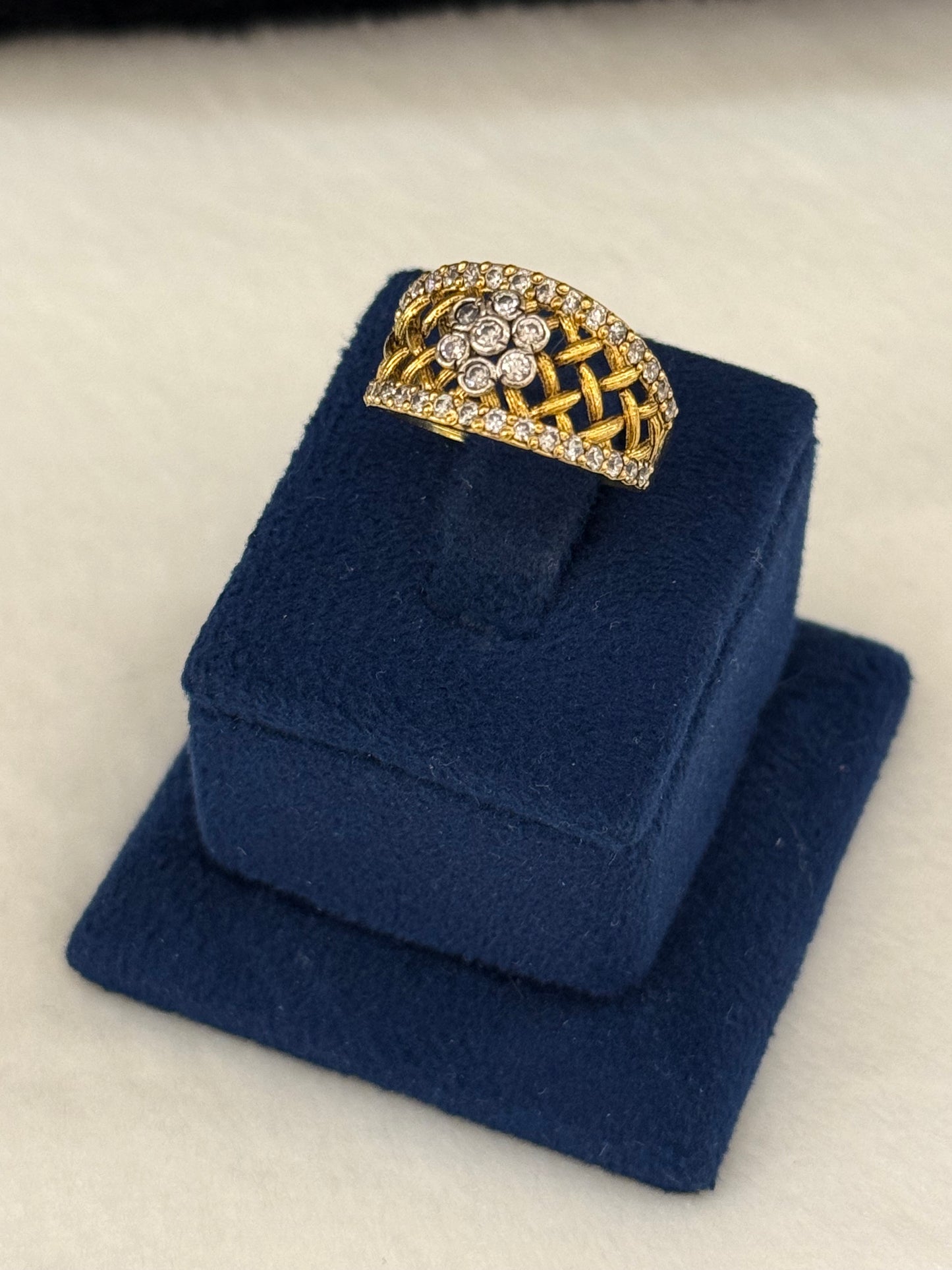 925 Silver GoldPlated Ring-Sr124