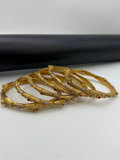 925 Silver Gold Plated Bangles-Sbg9