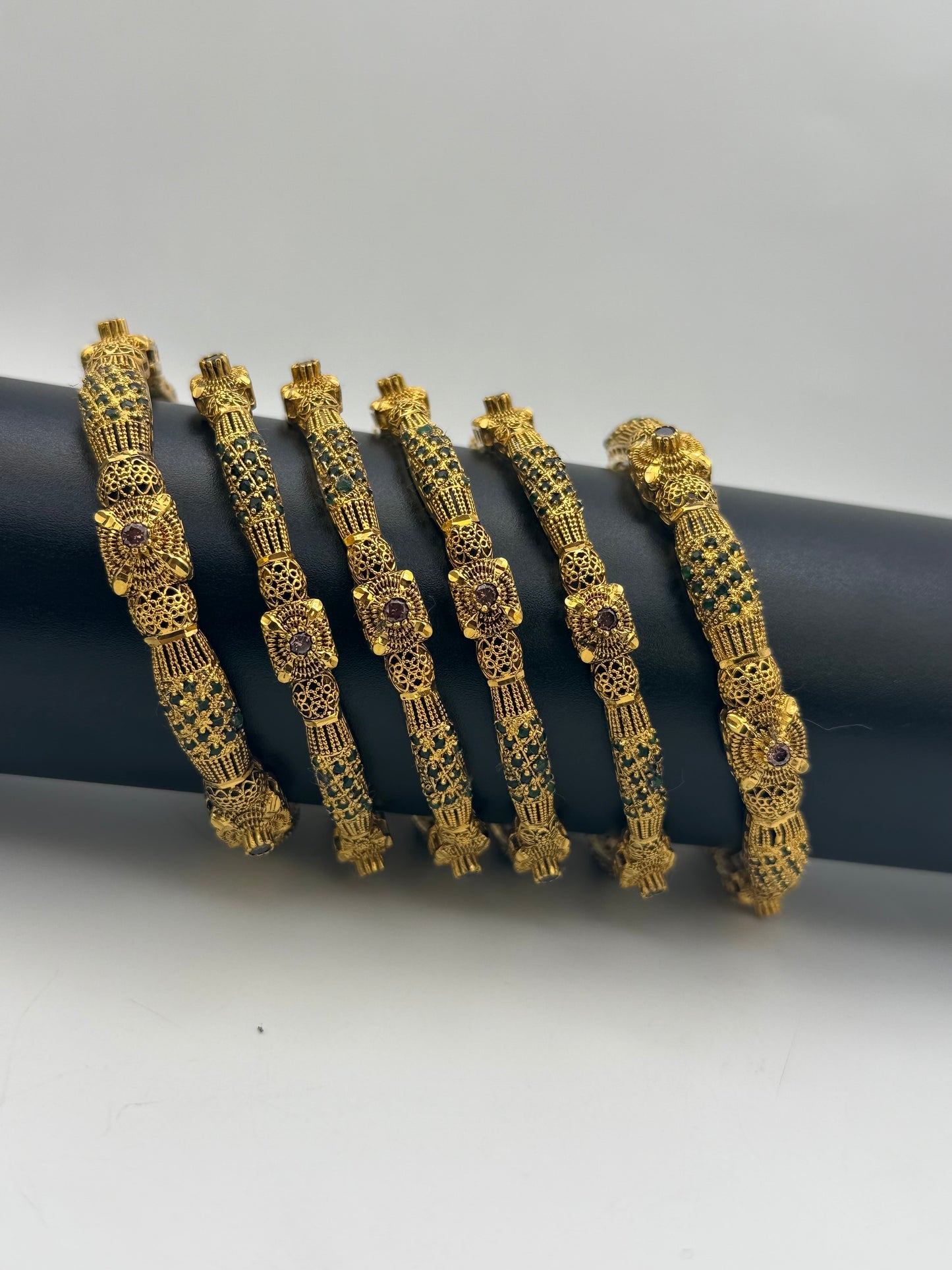 925 Silver Gold Plated Bangles-Sbg6