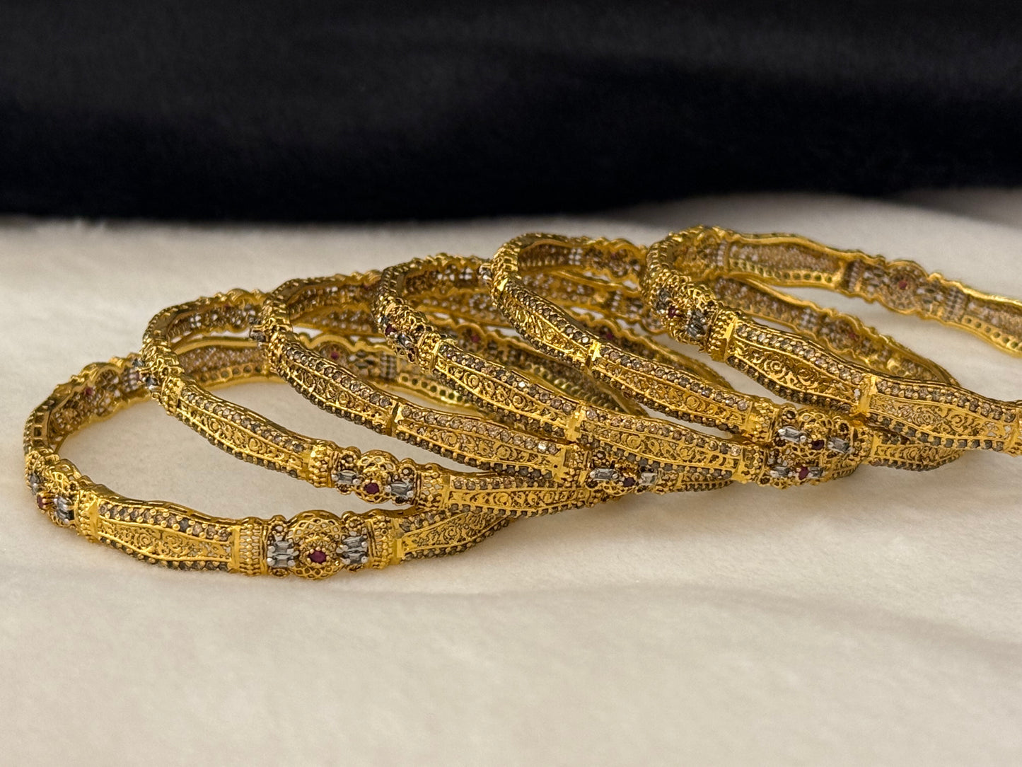 925 Silver GoldPlated Bangles-Sbg67