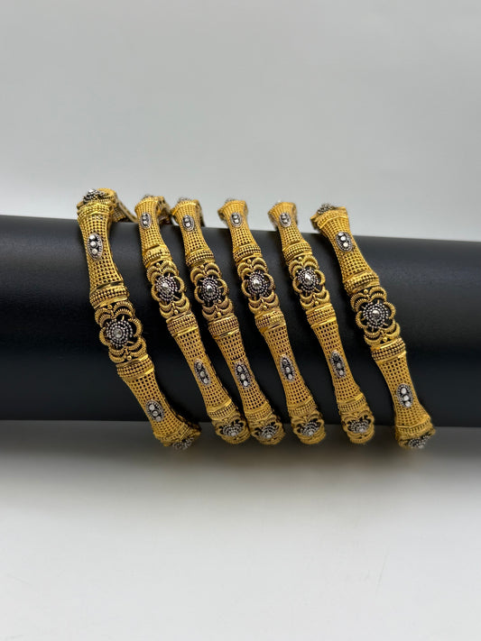 925 Silver Gold Plated Bangles-Sbg15