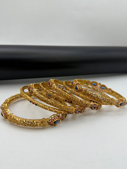 925 Silver Gold Plated Bangles-Sbg11