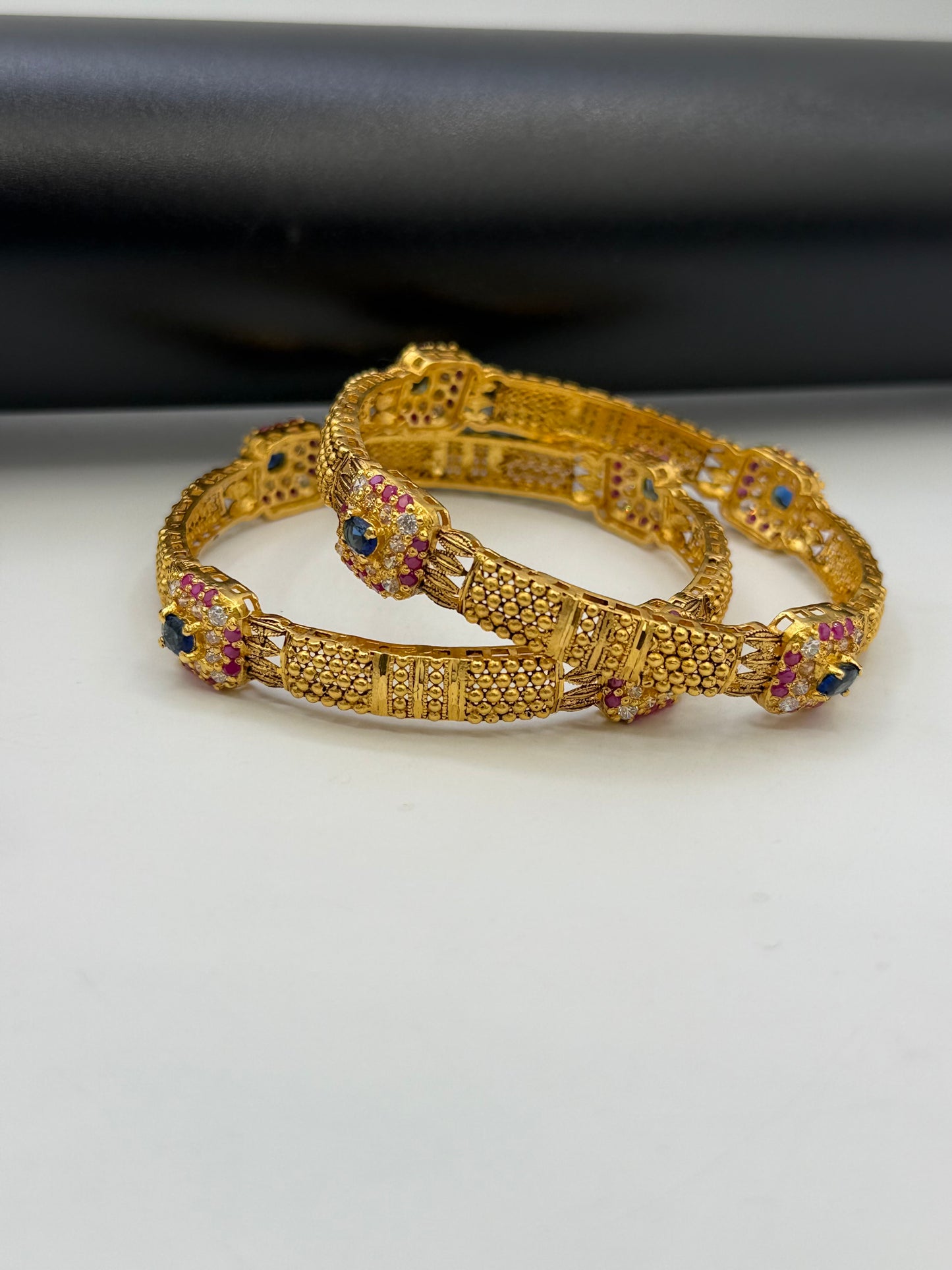925 Silver Gold Plated Bangles-Sbg35