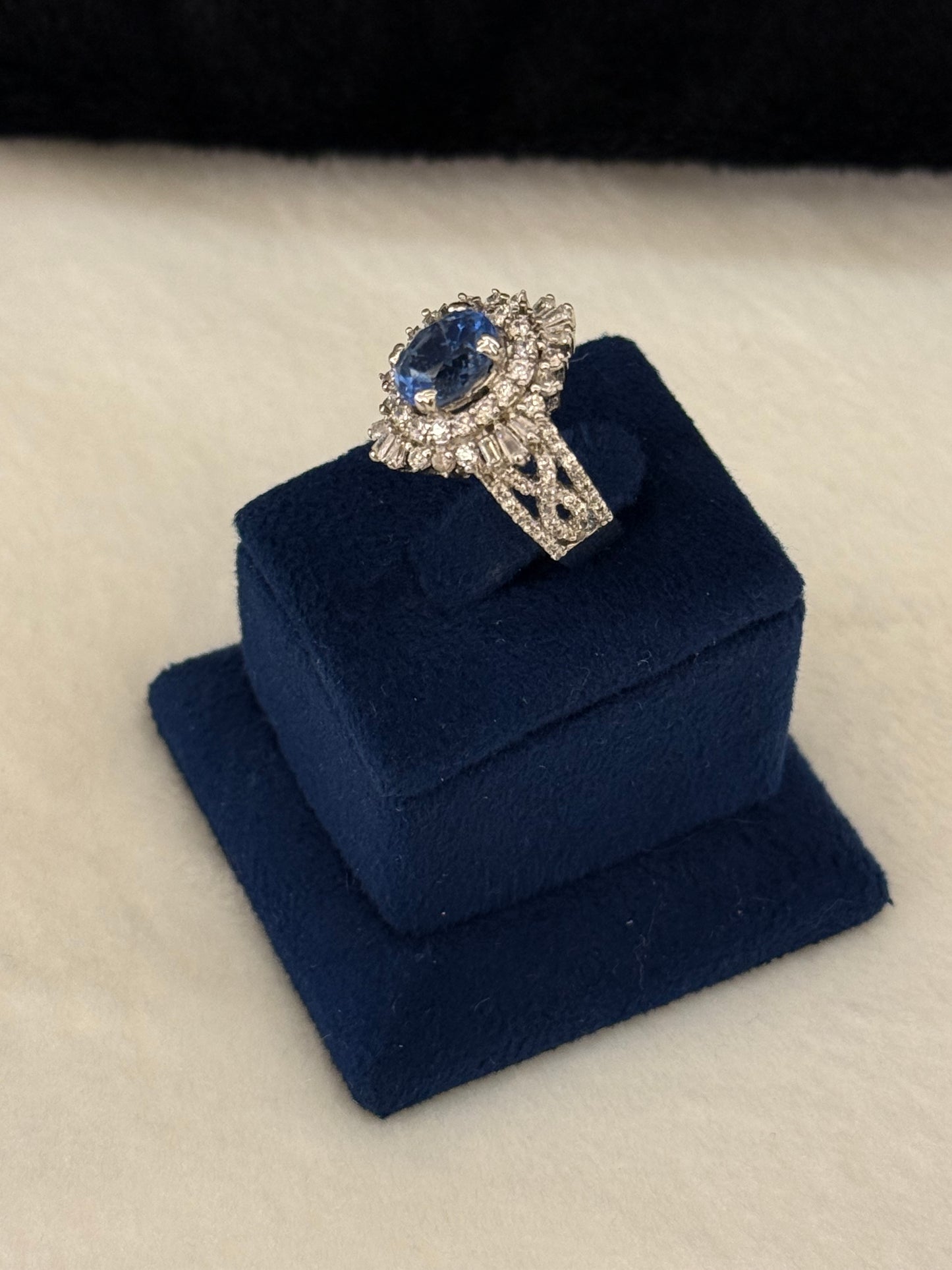 925 Silver Rhodium Plated Ring-Sr118