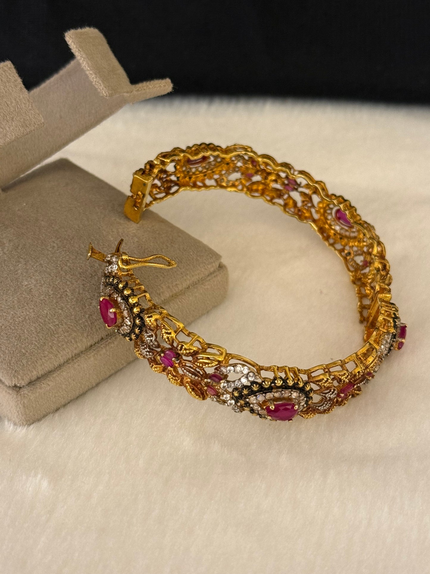925 Silver Gold Plated Bangles-Sbg55