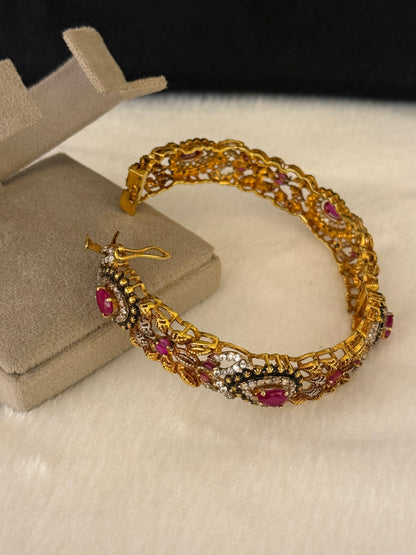 925 Silver Gold Plated Bangles-Sbg55