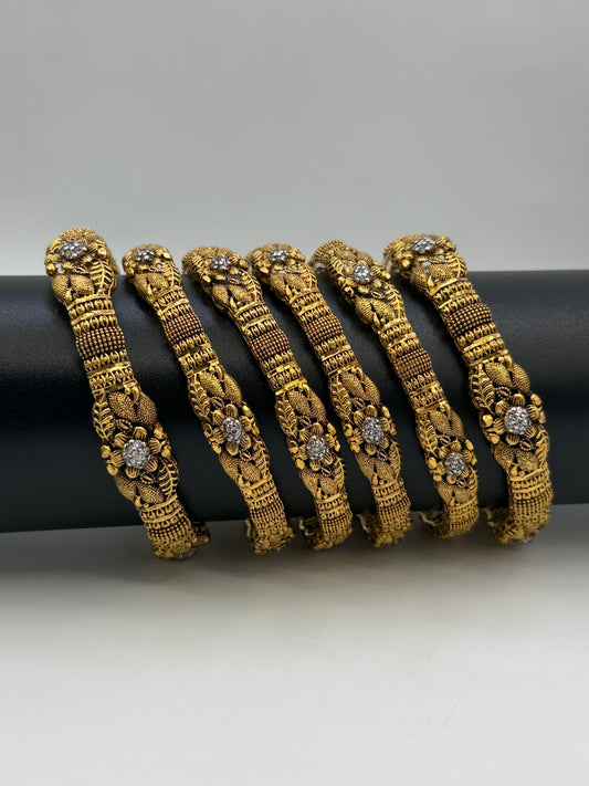 925 Silver Gold Plated Bangles-Sbg41