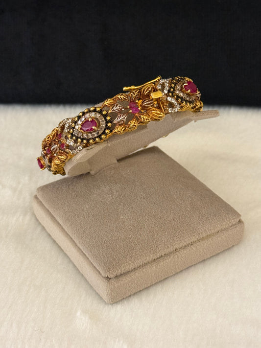 925 Silver Gold Plated Bangles-Sbg55