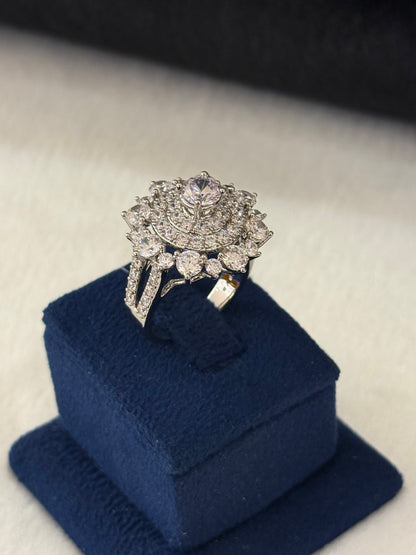 Rhodium Plated Ring-R158