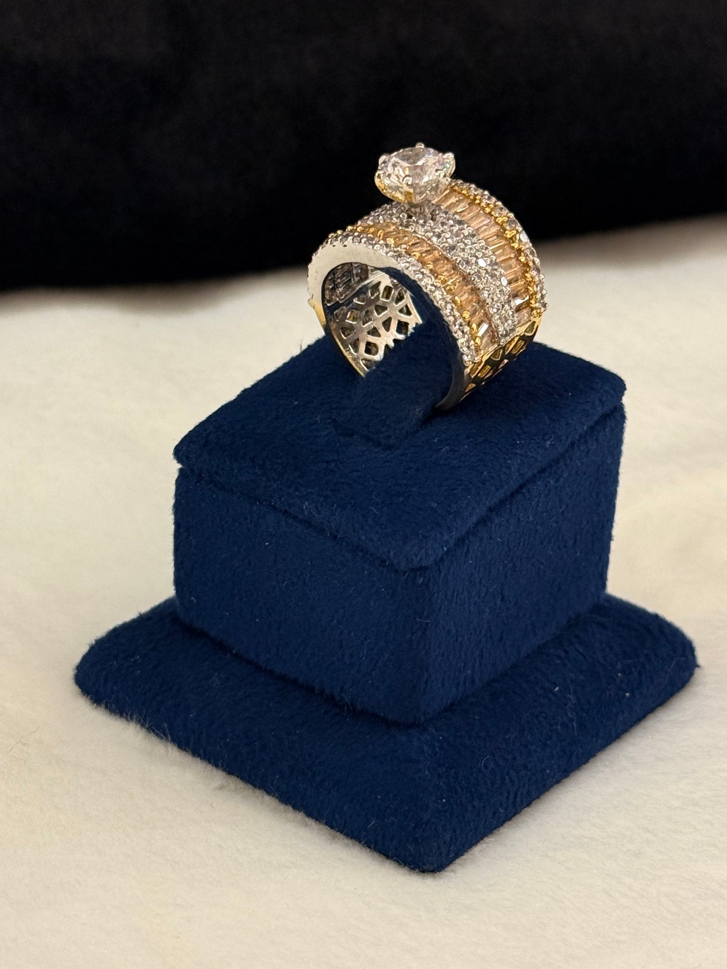 925 Silver GoldPlated Ring-Sr117