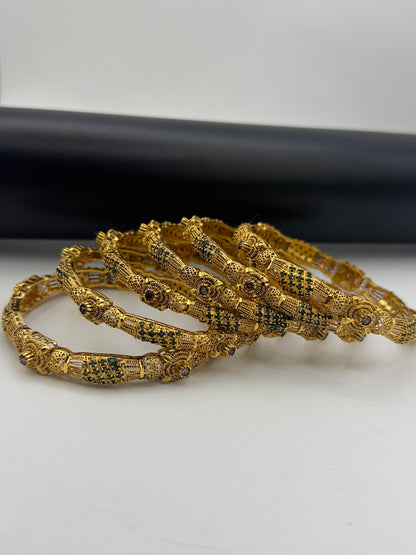 925 Silver Gold Plated Bangles-Sbg6