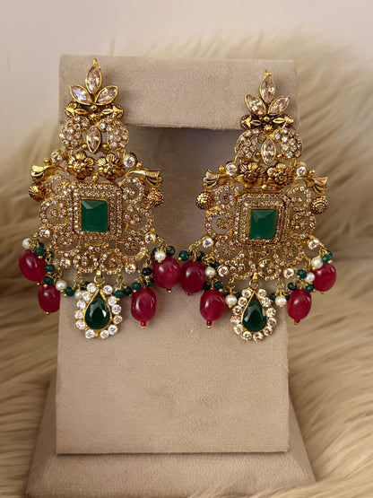 Ruby Emerald Majesty Bridal set-Bs33