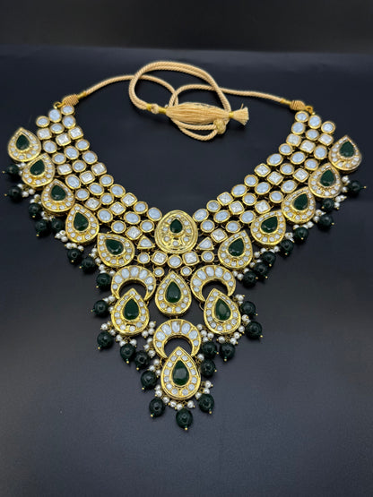 Emerald Grandeur Kundan Set-Bs012