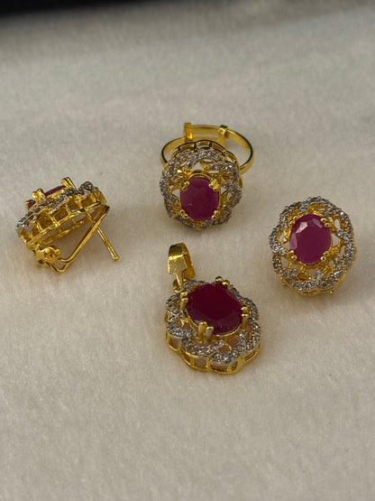 Goldplated Pendant Set-Ps54