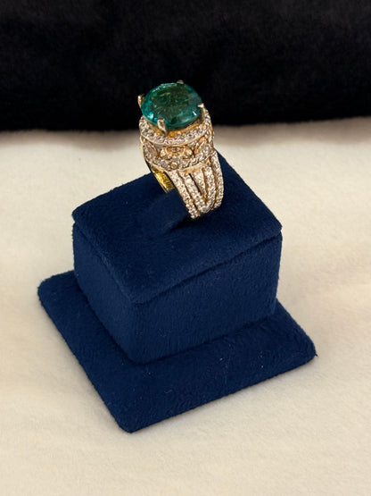 925 Silver GoldPlated Ring-Sr111