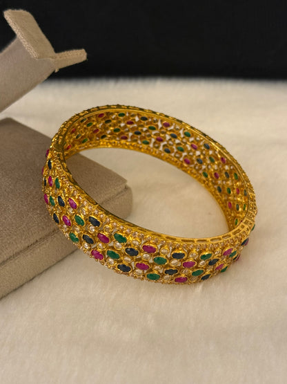 925 Silver Gold Plated Bangles-Sbg59