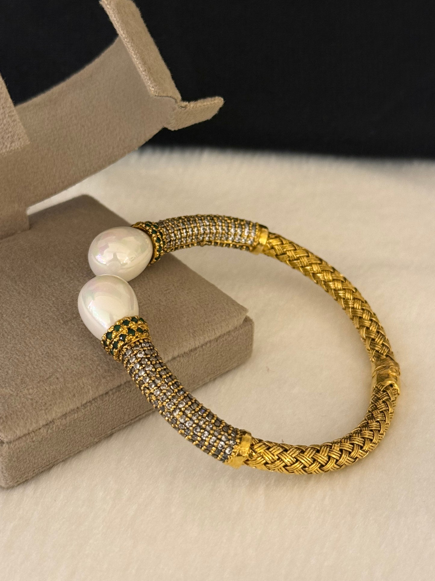 925 Silver Gold Plated Bangles-Sbg52