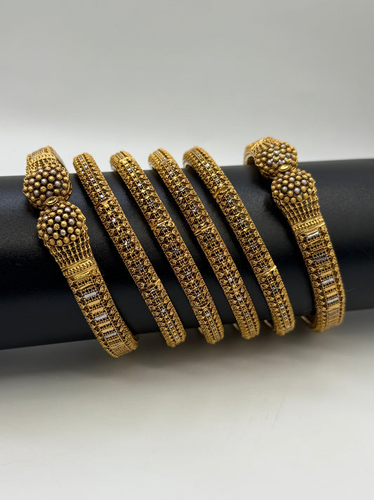 925 Silver Gold Plated Bangles-Sbg34