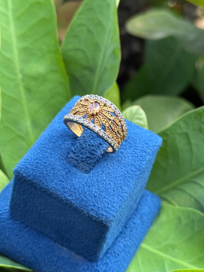 925 Silver GoldPlated Ring-Sr171