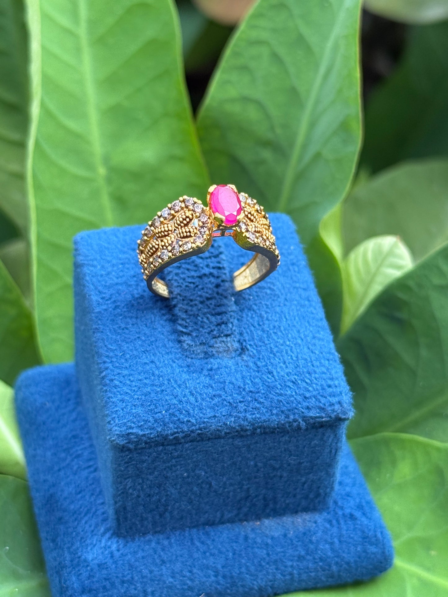 925 Silver GoldPlated Ring-Sr169