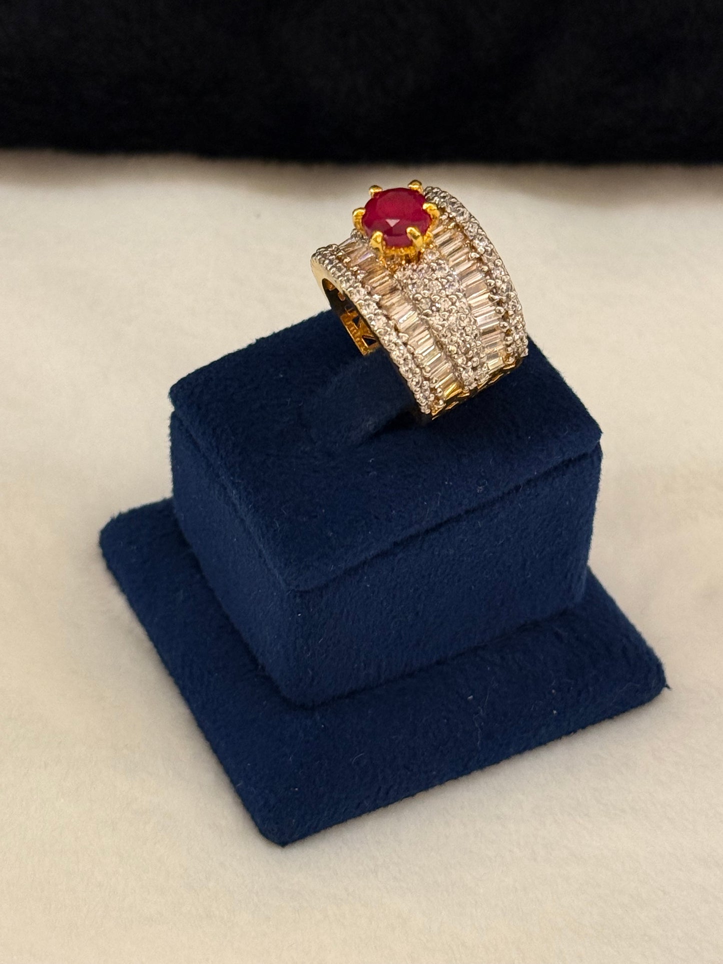 925 Silver GoldPlated Ring-Sr117