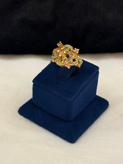 925 Silver GoldPlated Ring-Sr108