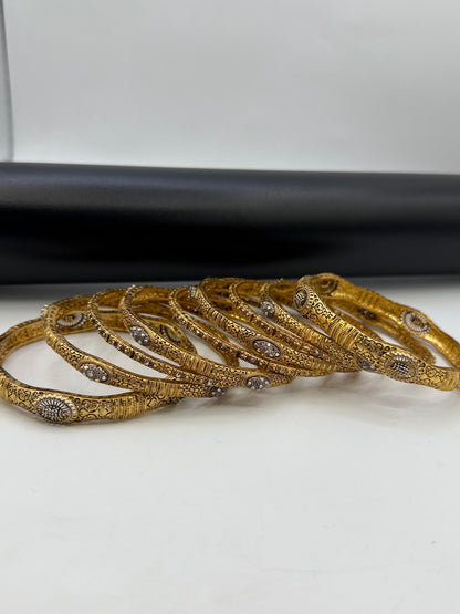 925 Silver Gold Plated Bangles-Sbg40
