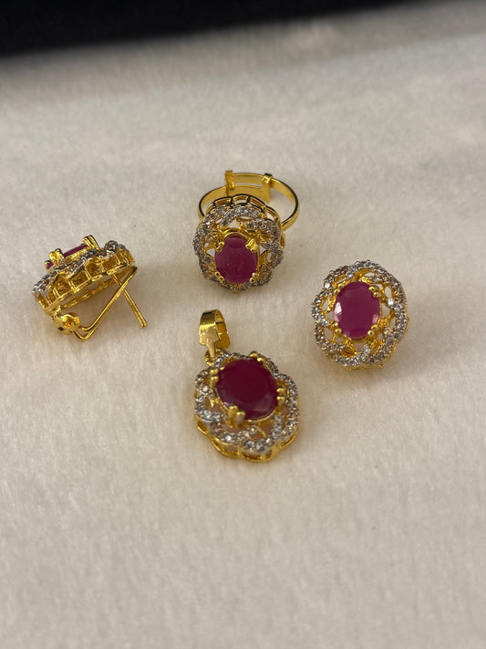 Goldplated Pendant Set-Ps54