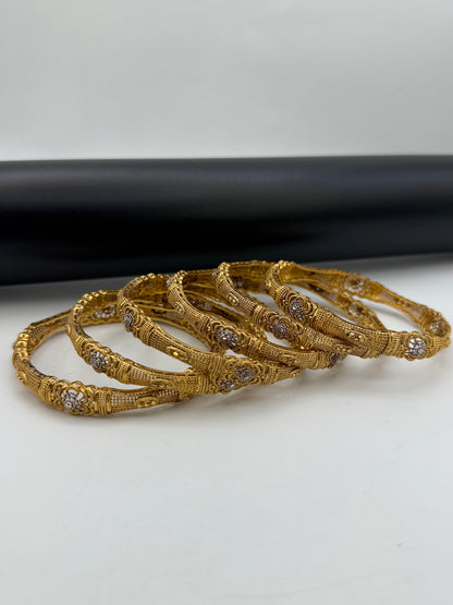 925 Silver Gold Plated Bangles-Sbg17
