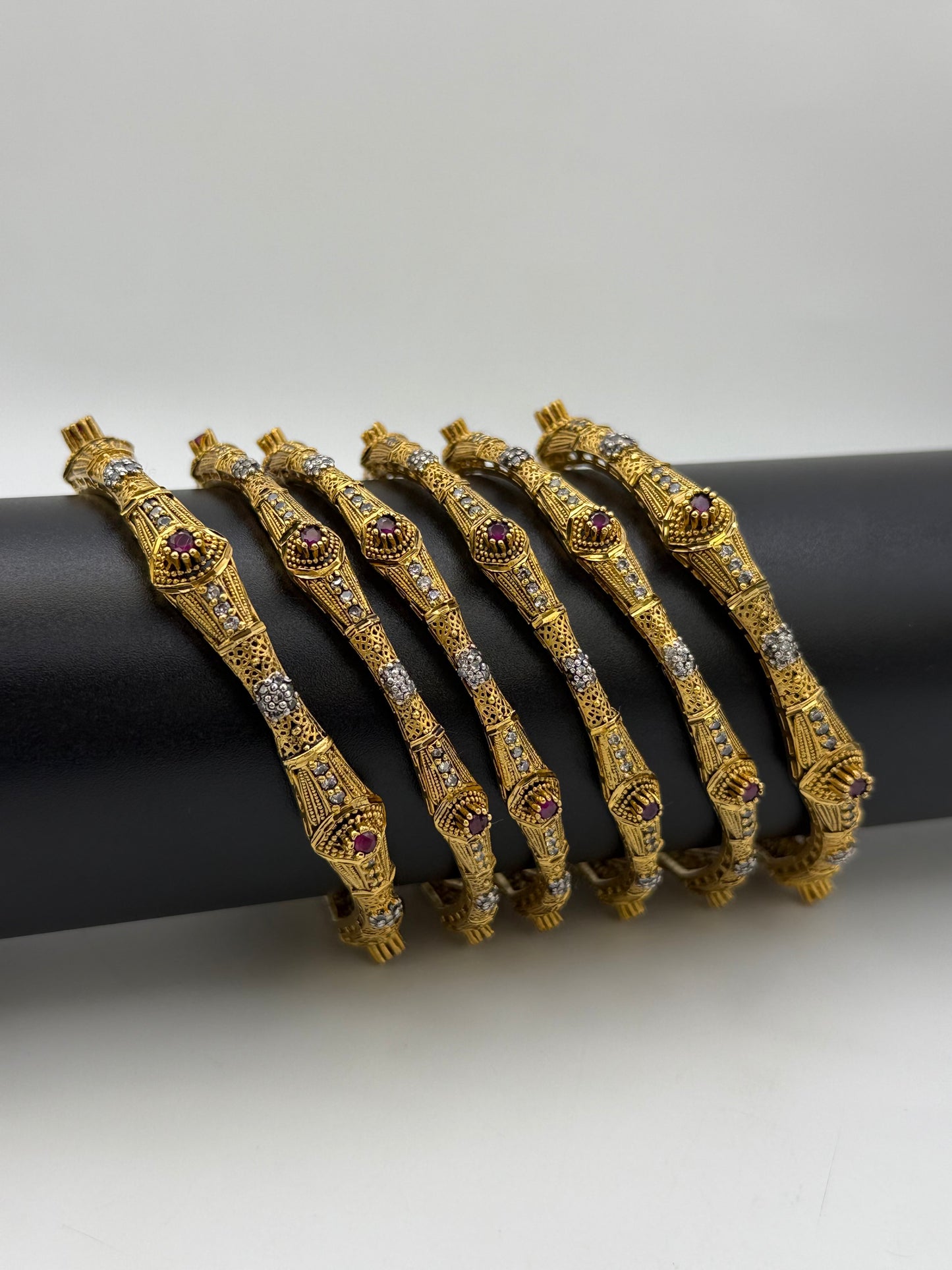 925 Silver Gold Plated Bangles-Sbg9