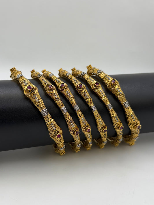 925 Silver Gold Plated Bangles-Sbg9