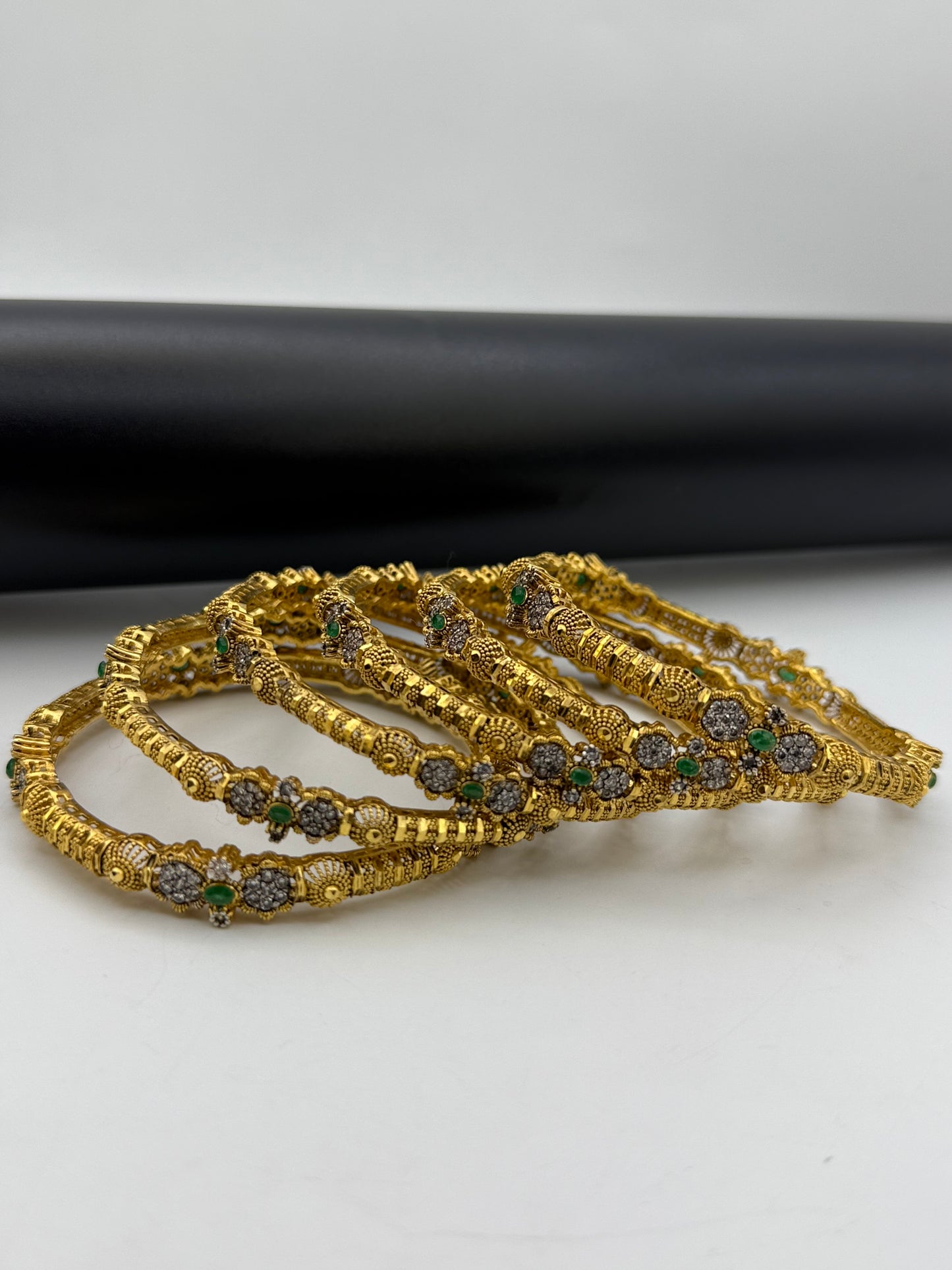 925 Silver Gold Plated Bangles-Sbg24