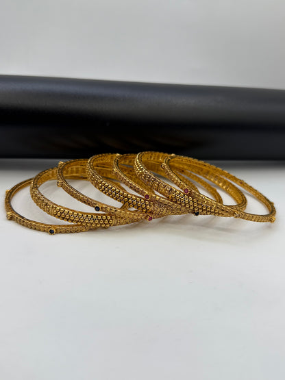 925 Silver Gold Plated Bangles-Sbg35
