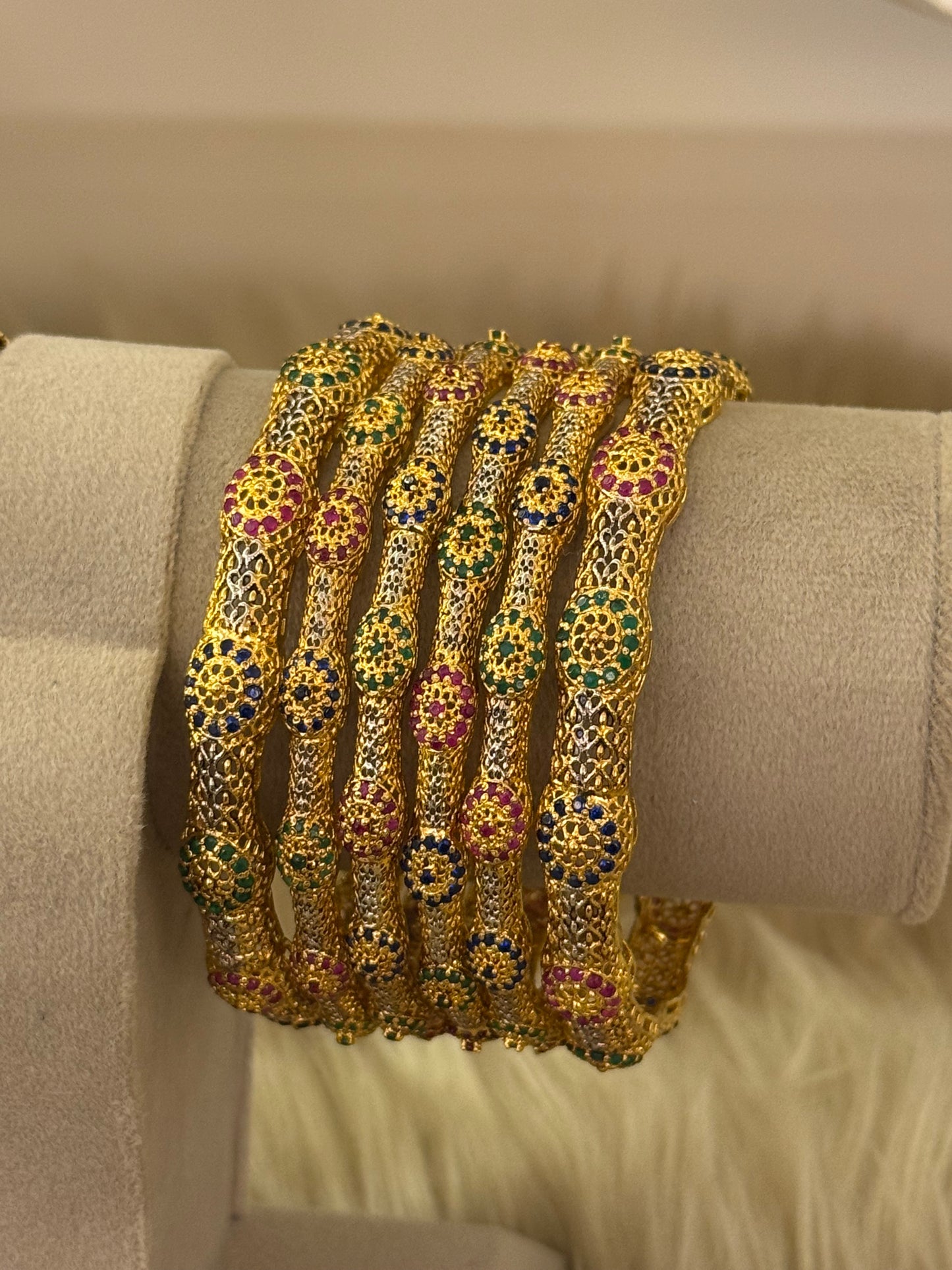 925 Silver Gold Plated Bangles-Sbg49