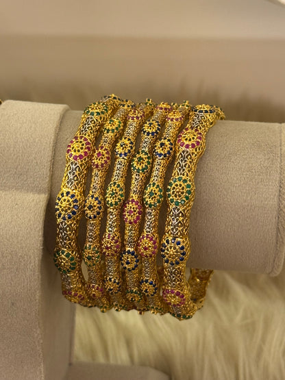925 Silver Gold Plated Bangles-Sbg49