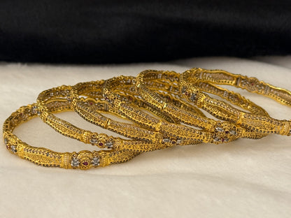 925 Silver GoldPlated Bangles-Sbg67