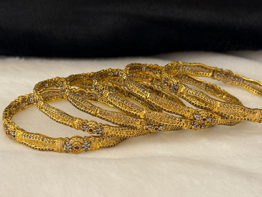 925 Silver GoldPlated Bangles-Sbg67