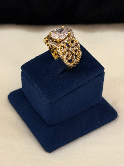 925 Silver GoldPlated Ring-Sr115