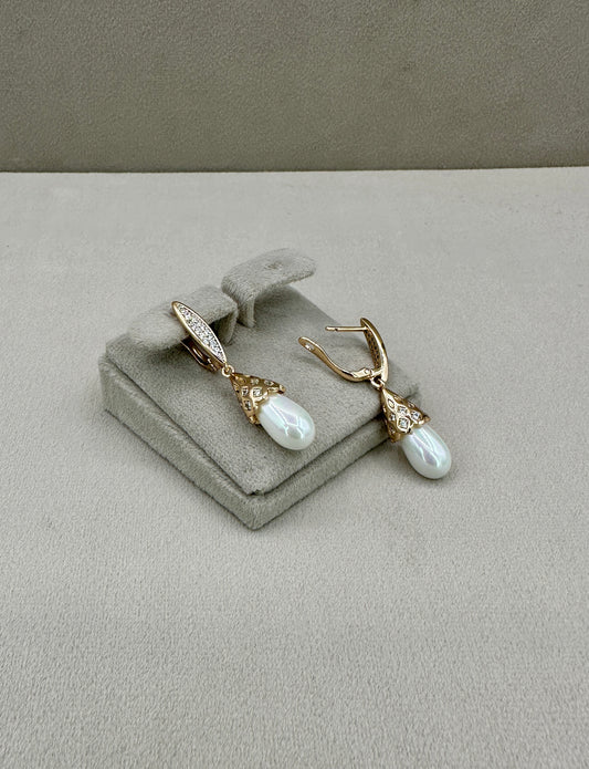 Pearl Hoop Earrings