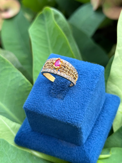 925 Silver GoldPlated Ring-Sr168