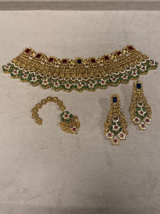 Red And Green Bridal Set-Bs75