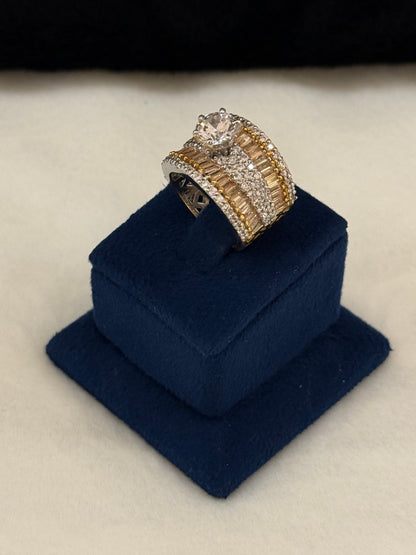 925 Silver GoldPlated Ring-Sr117
