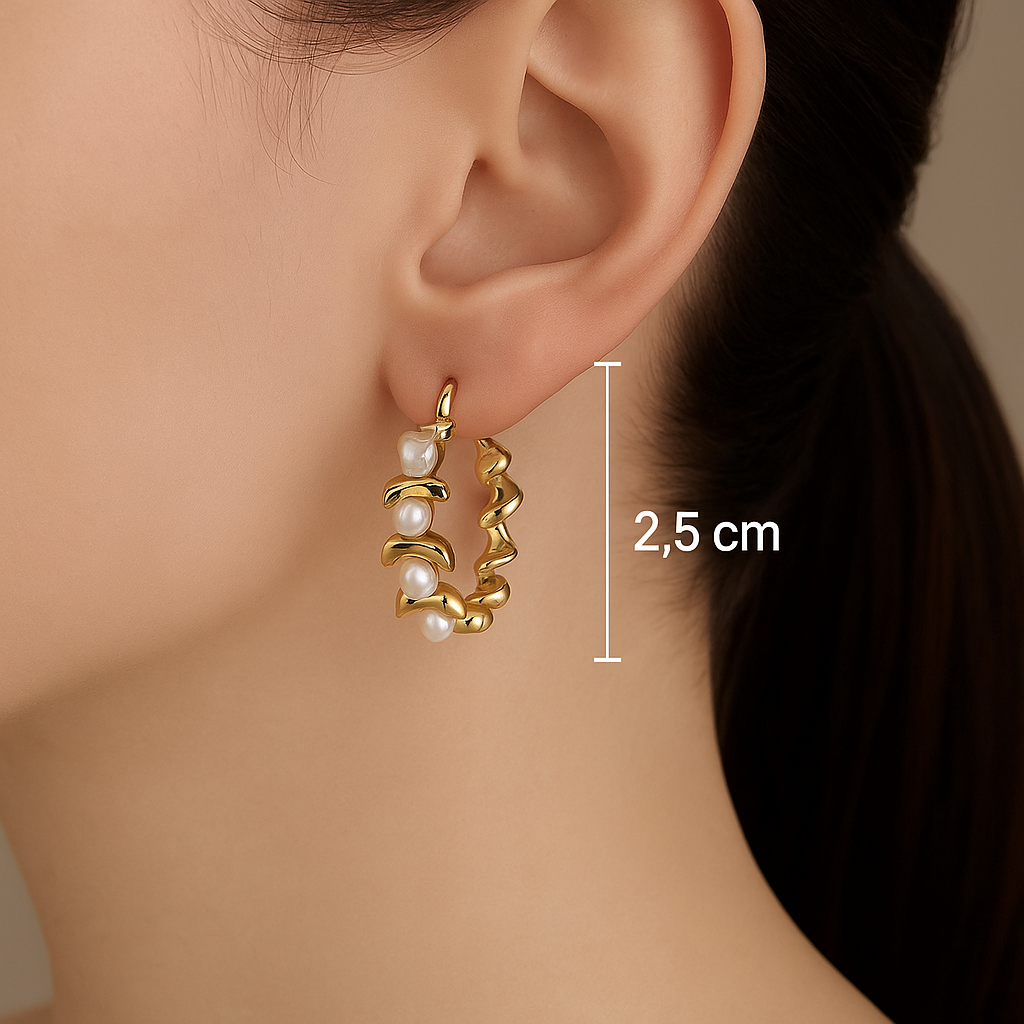 Lustrous Petal Hoops-Db15